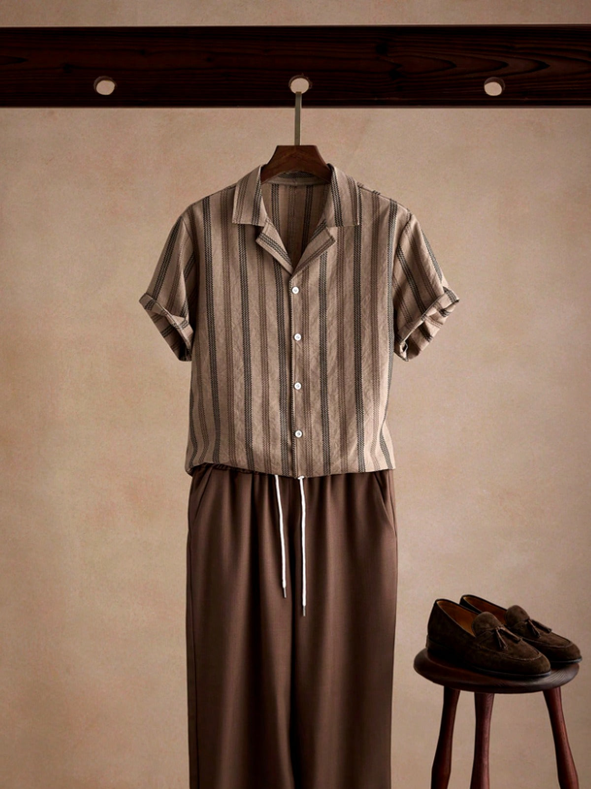 Conjunto Masculino Listrado | Camisa + Calça | Old Money
