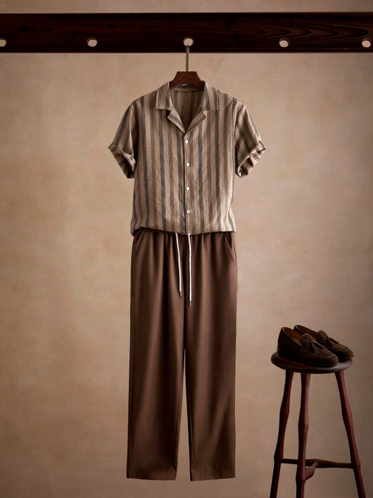 Conjunto Masculino Listrado | Camisa + Calça | Old Money