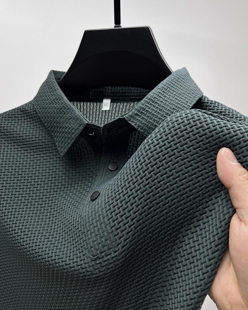 Polo Masculina Ice Silk | Tecido Gelado Texturizado Old Money