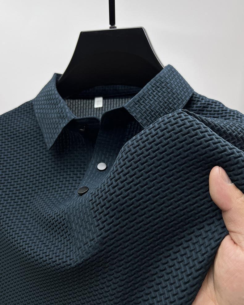 Polo Masculina Ice Silk | Tecido Gelado Texturizado Old Money