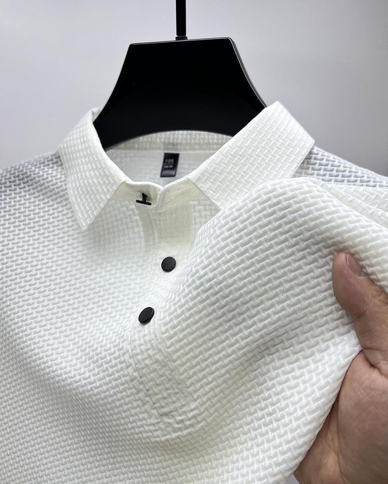 Polo Masculina Ice Silk | Tecido Gelado Texturizado Old Money