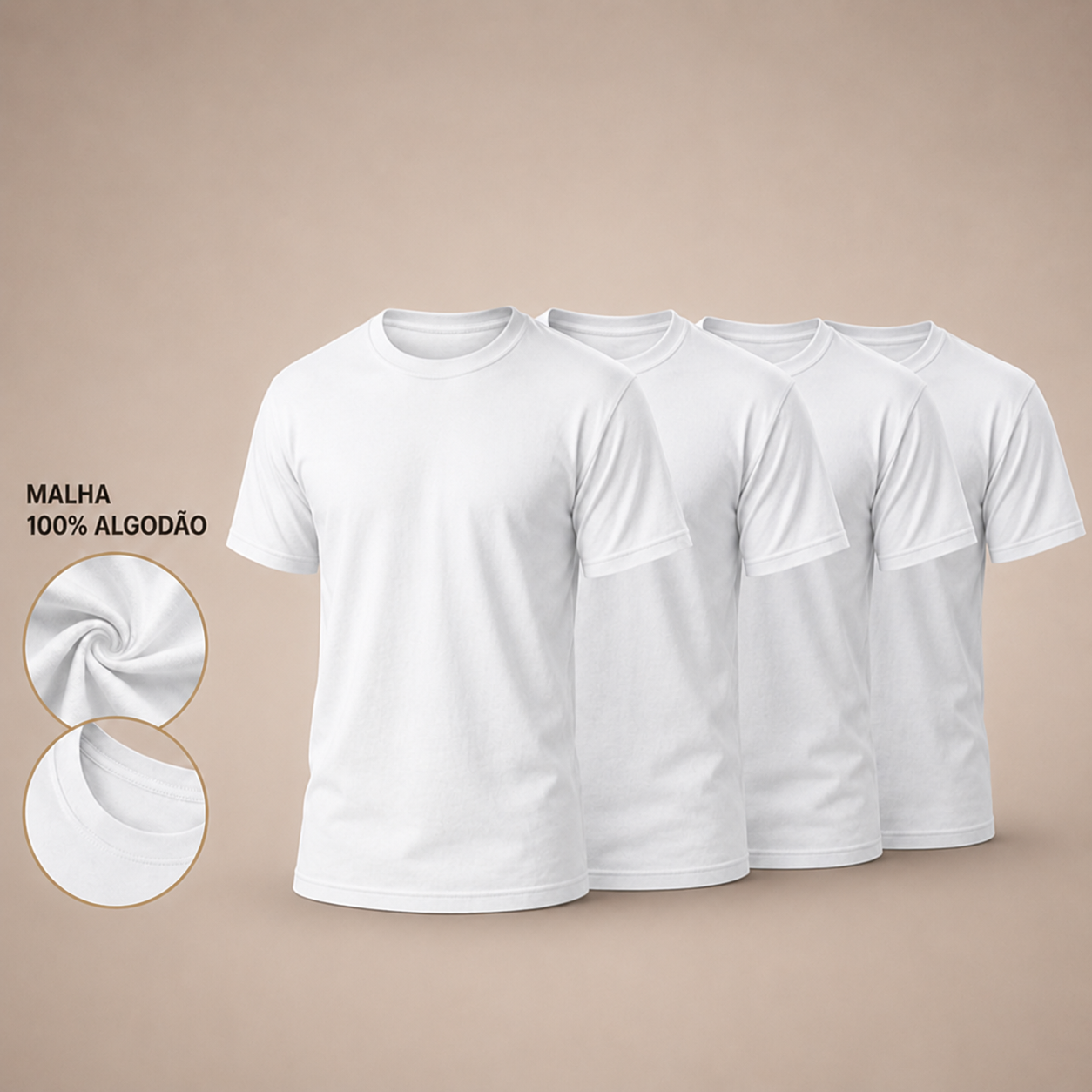 Kit 4 Camisetas Premium | 100% Algodão Masculina