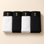 Kit 4 cuecas boxer masculinas THE UNIO CLUB, 2 pretas e 2 brancas