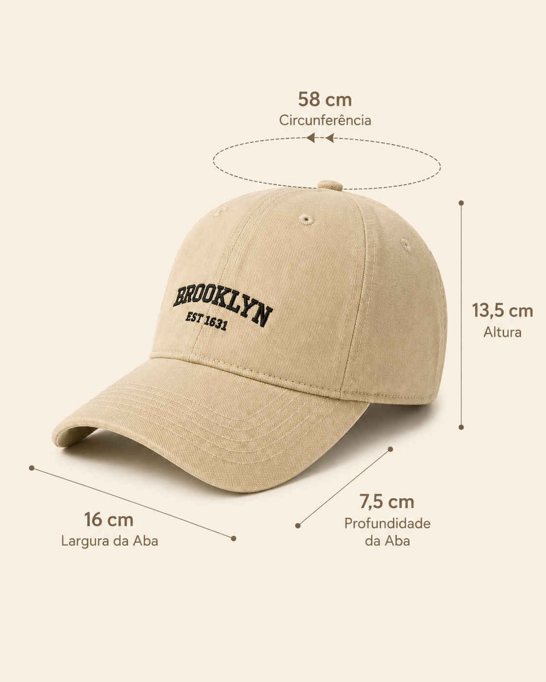 Boné Brooklyn Bordado | Algodão com Regulagem