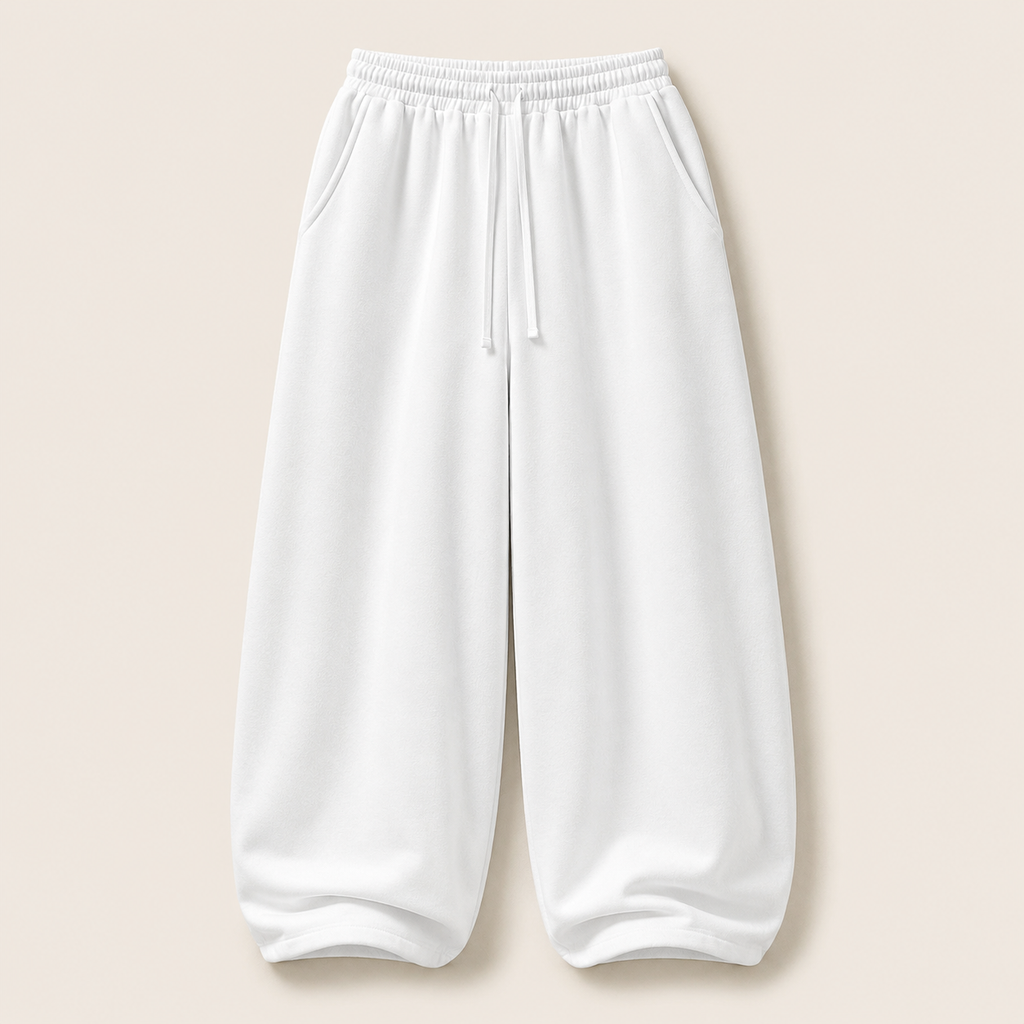 Calça Cargo Baggy Masculina | Moletom Corte Largo com Cordão