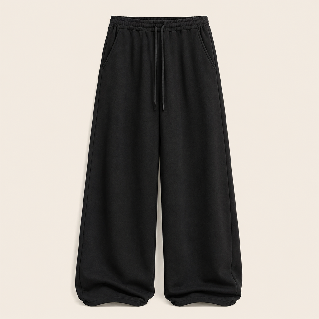 Calça Cargo Baggy Masculina | Moletom Corte Largo com Cordão