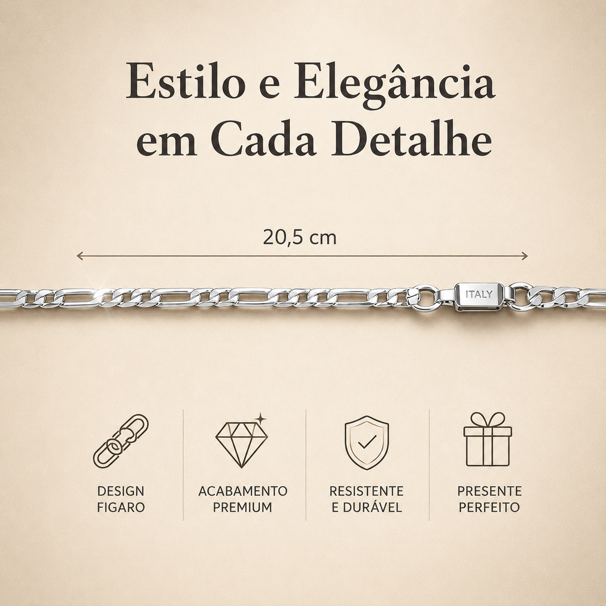 Kit Relógio Masculino Quartzo | Corrente + Pulseira + Caixa