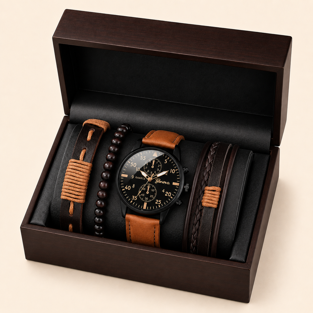 Relógio Masculino Quartzo | Pulseira Couro PU Vintage