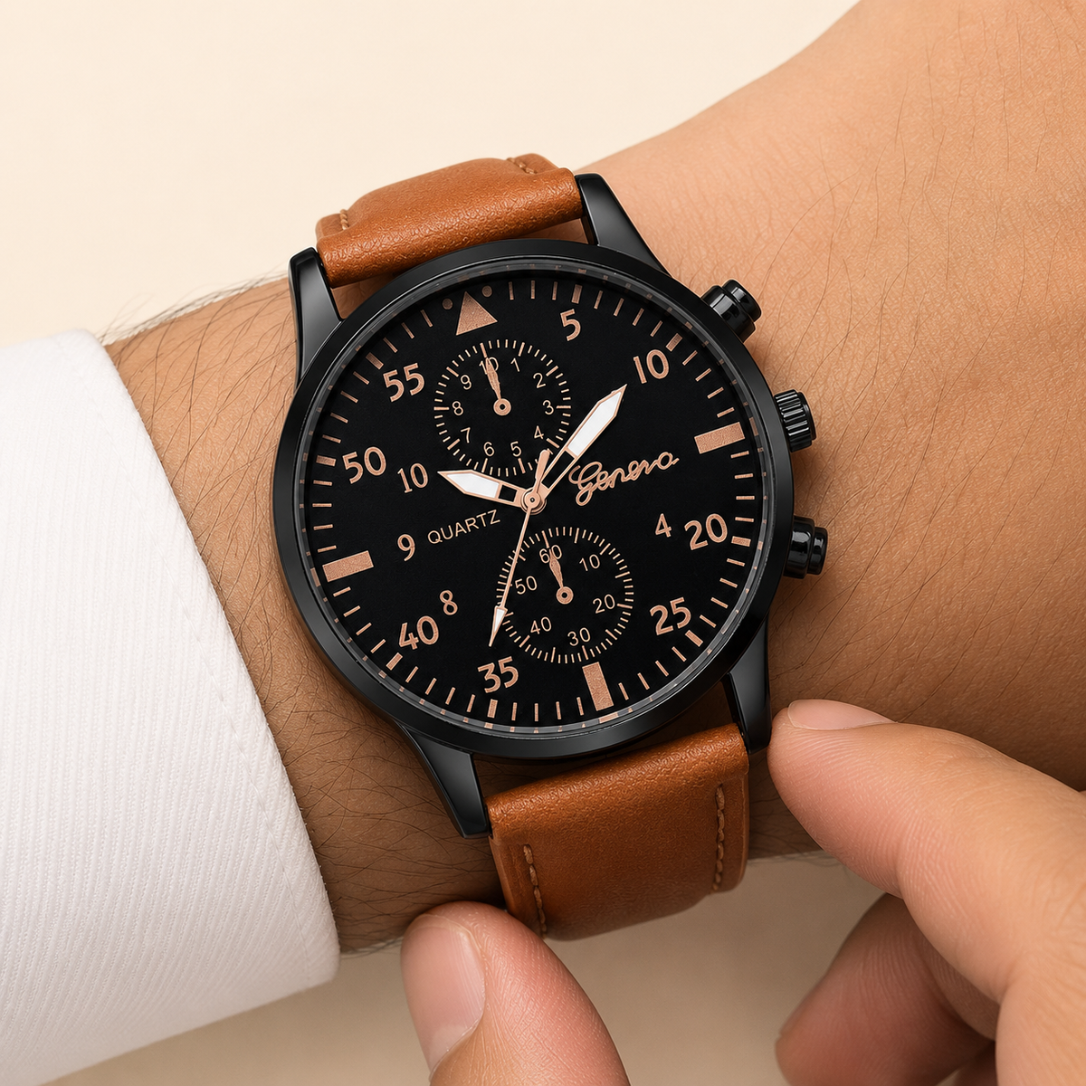 Relógio Masculino Quartzo | Pulseira Couro PU Vintage