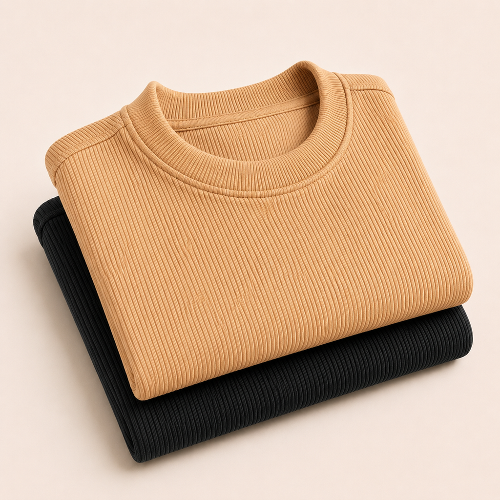 Kit 2 Camisetas Canelada Texturizada | Premium Masculina